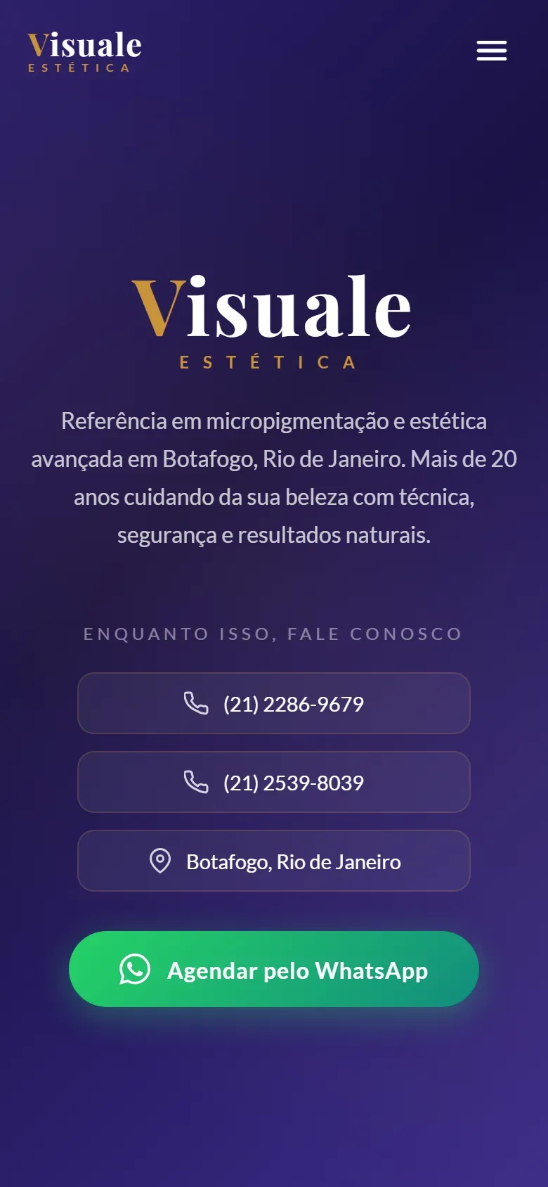 O mesmo site no celular