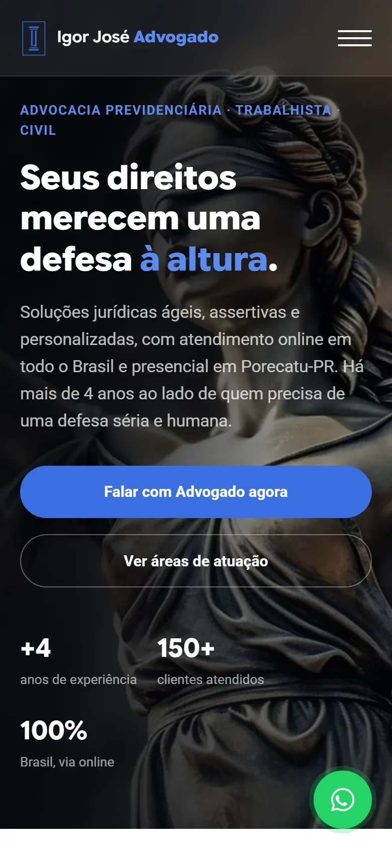 O mesmo site no celular