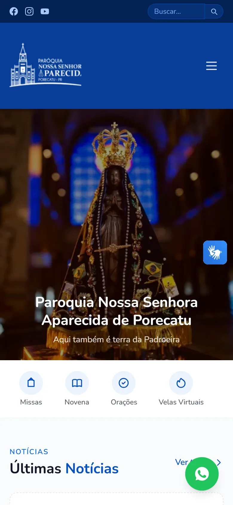 O mesmo site no celular